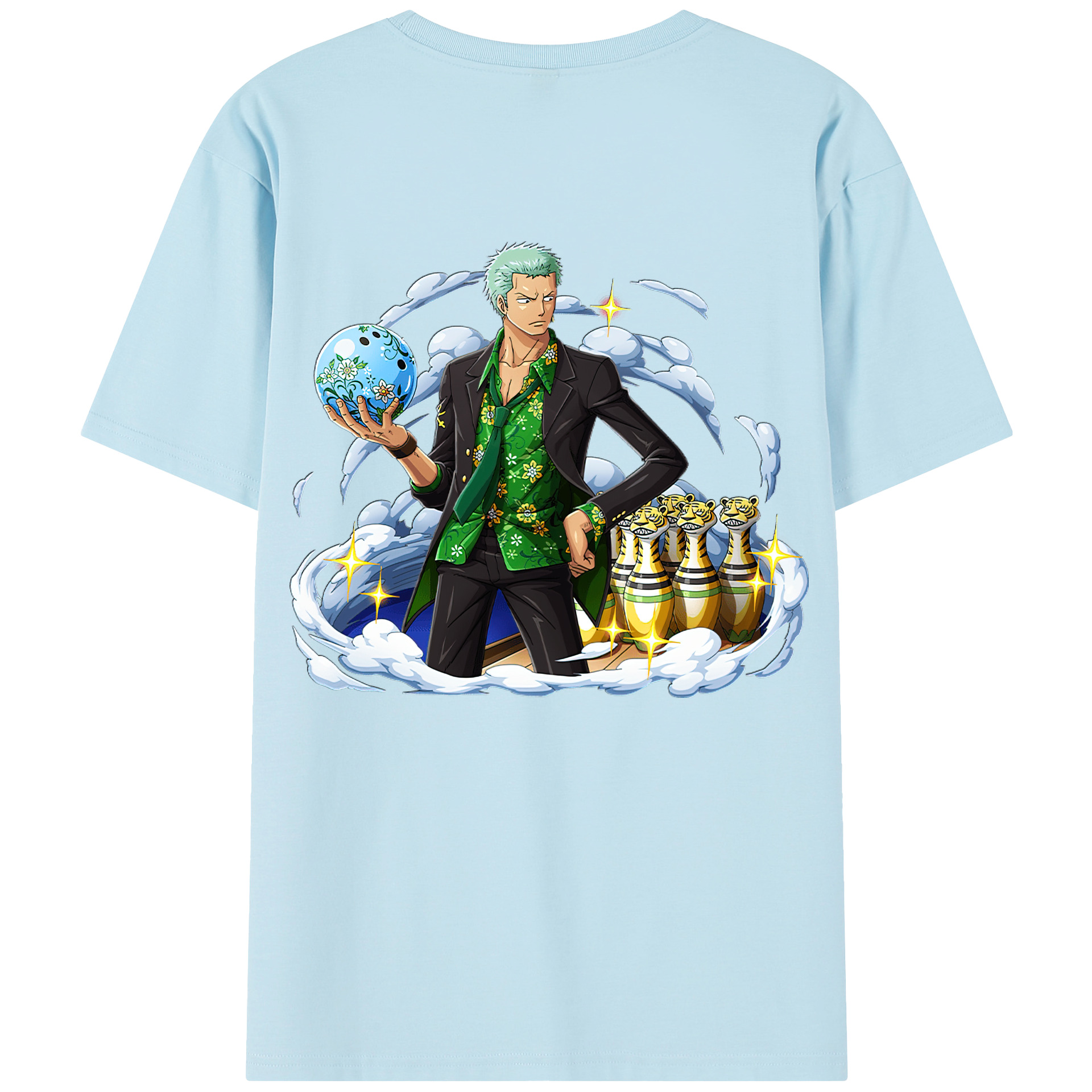 ワンピース ロロノア・ゾロ ONE PIECE Roronoa Zoro 綿100％半袖Tシャツ（背面プリント）